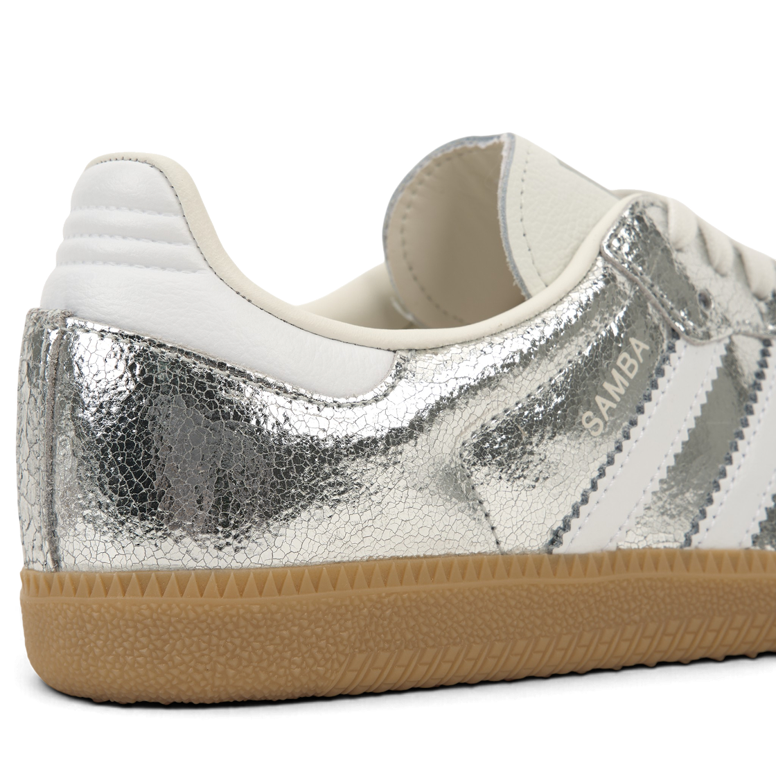 (W) 아디다스 오리지널스 삼바 OG 실버 메탈릭 클라우드 화이트((W) Adidas Originals Samba OG Silver Metallic Cloud White) - 8