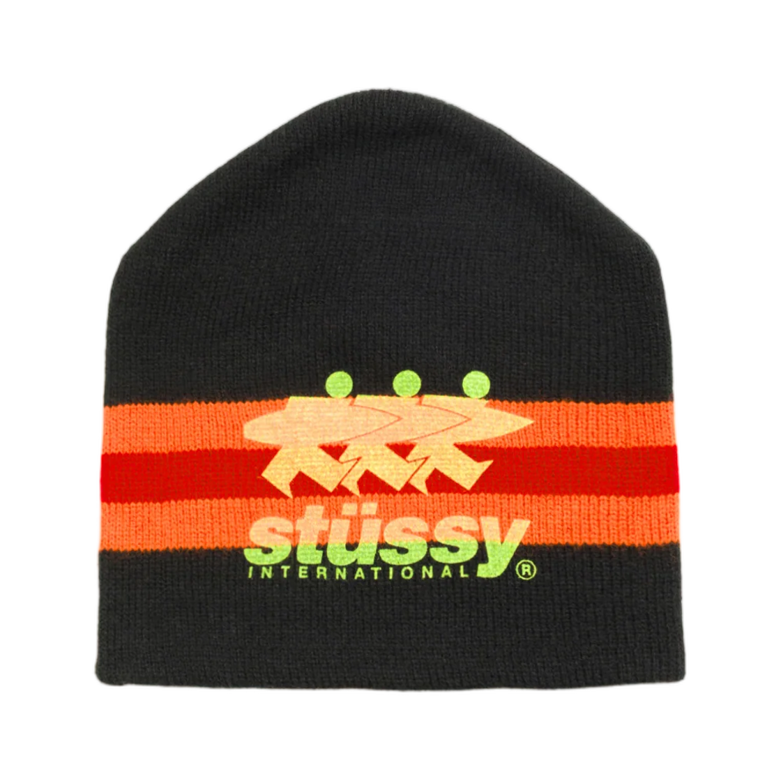 1321276 Stussy Stripe Ski Beanie Black