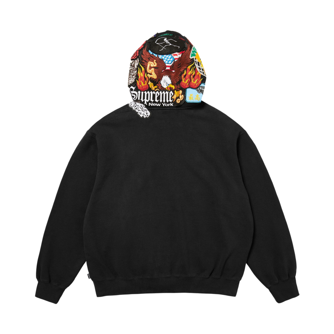 슈프림 패치스 집업 후드 스웨트셔츠 블랙 - 26FW(Supreme Patches Zip Up Hooded Sweatshirt Black - 26FW) - 3
