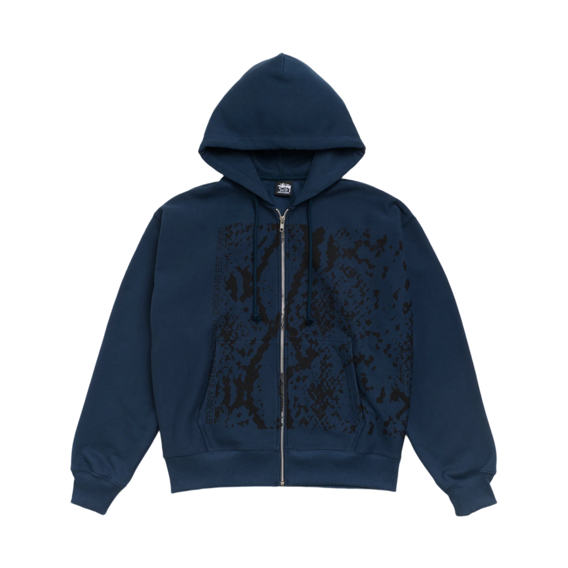 1975199 Stussy Snakeskin Zip Hoodie Navy