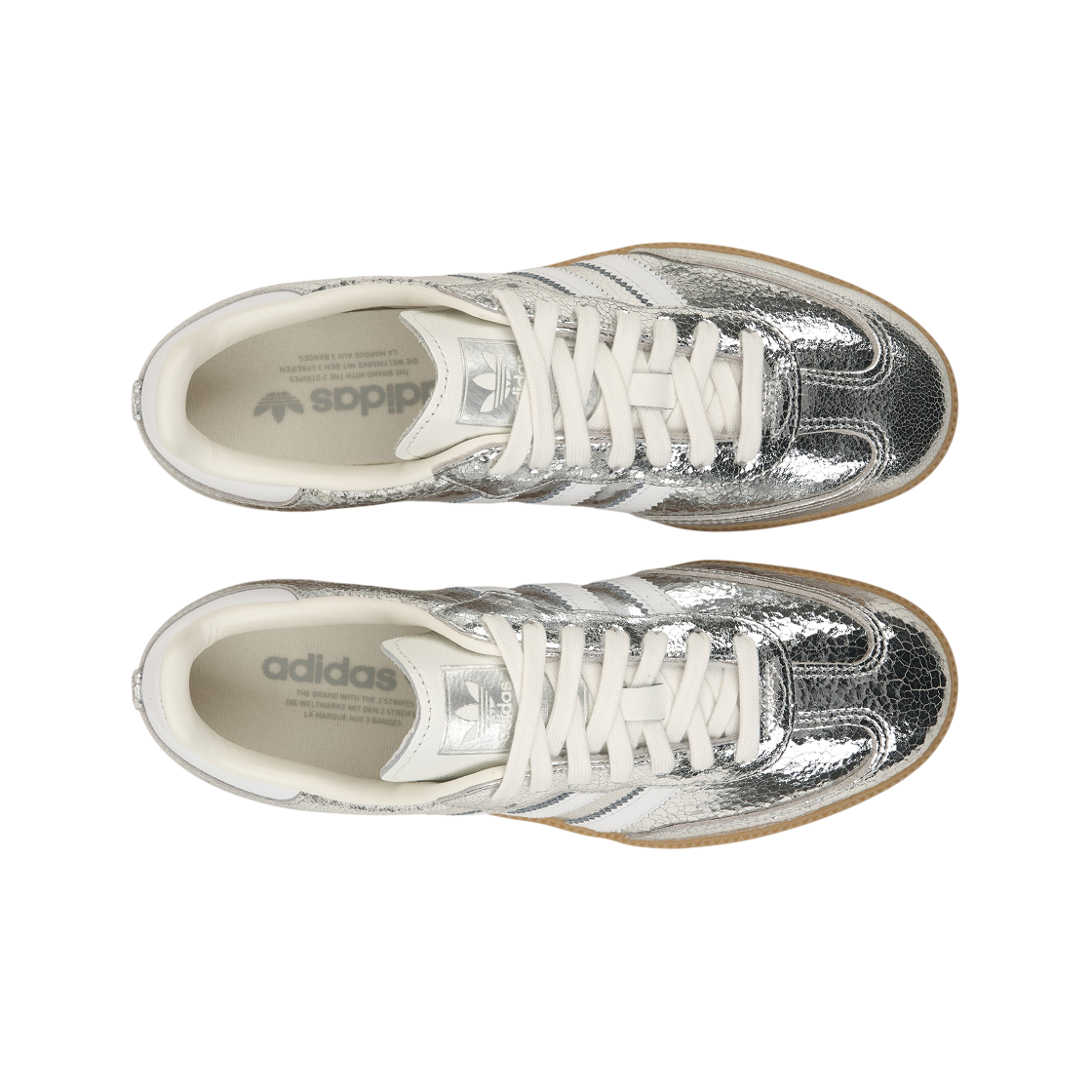 (W) 아디다스 오리지널스 삼바 OG 실버 메탈릭 클라우드 화이트((W) Adidas Originals Samba OG Silver Metallic Cloud White) - 5