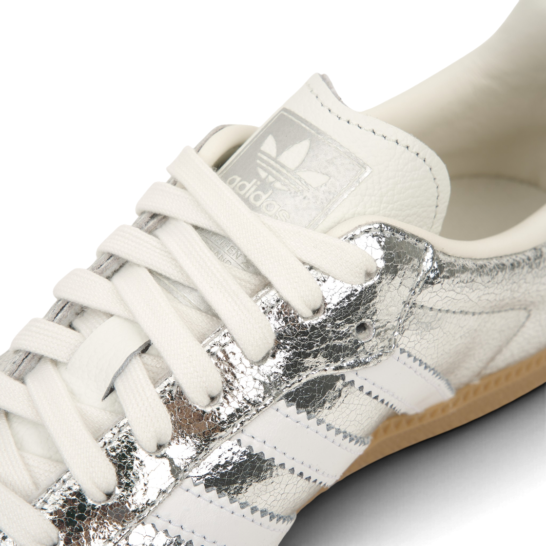 (W) 아디다스 오리지널스 삼바 OG 실버 메탈릭 클라우드 화이트((W) Adidas Originals Samba OG Silver Metallic Cloud White) - 7