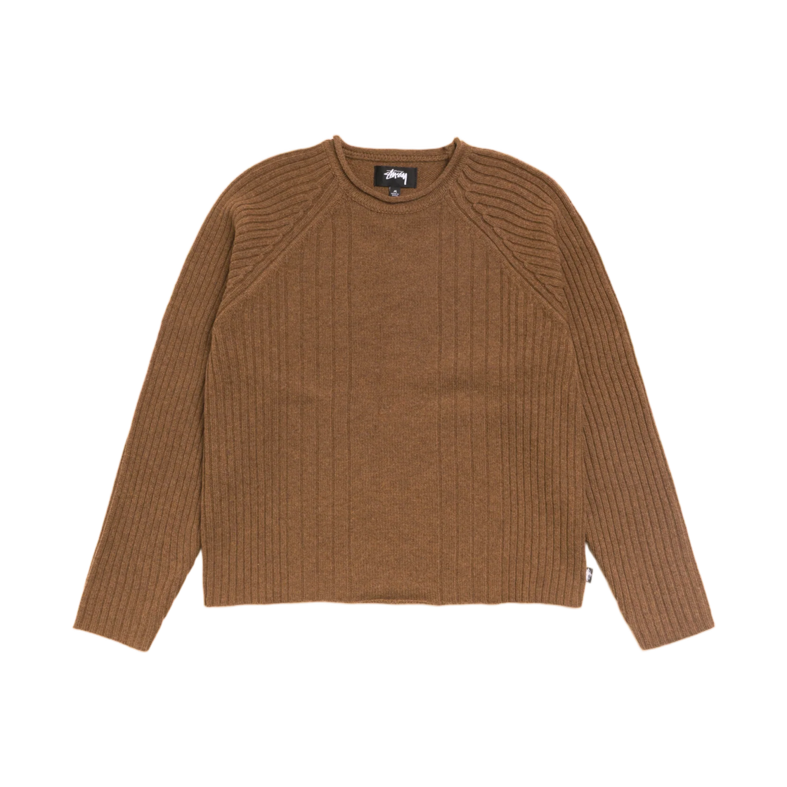 117314 Stussy Merino Roll Neck Sweater Brown