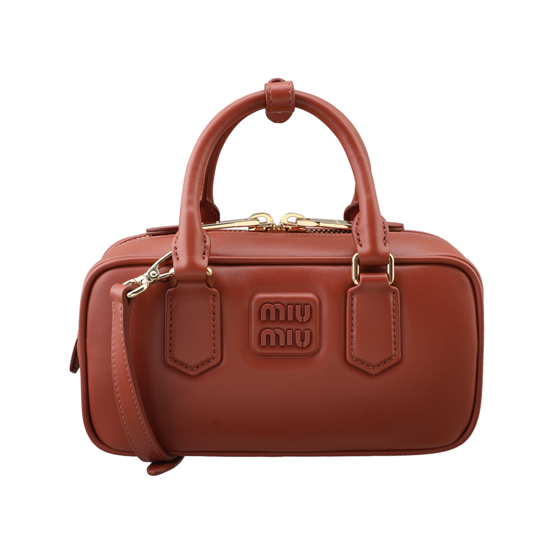 5BB142 ACR3 F0033 [25% 쿠폰] Miu Miu Arcadie Leather Bag Rust