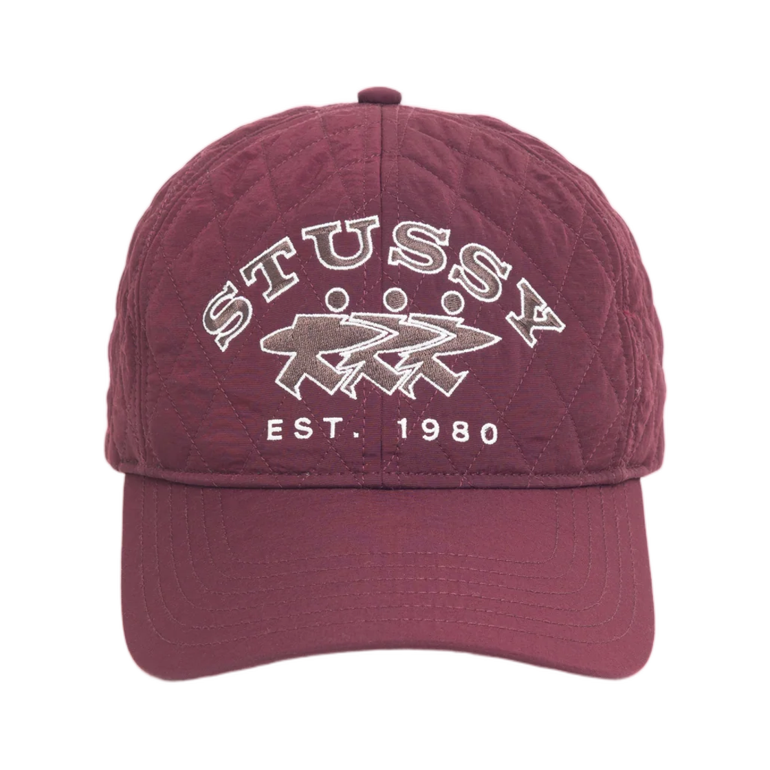1311239 Stussy Quilted Surfwalk Snapback Cap Wine
