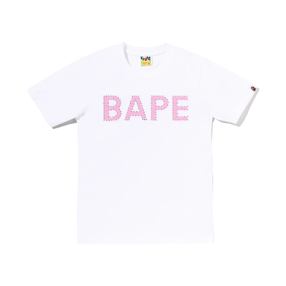 - (W) BAPE Crystal Stone Bape Logo T-Shirt White