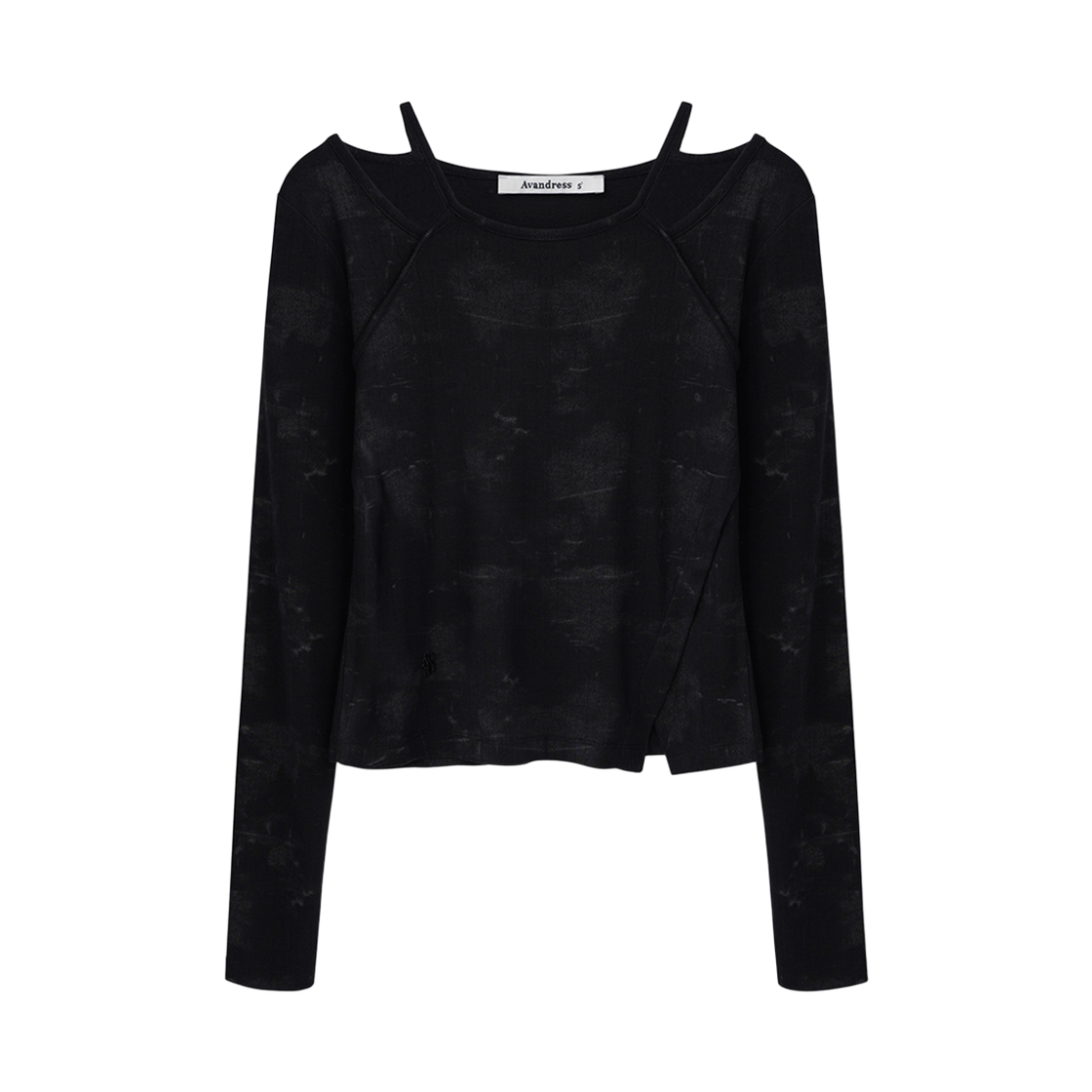 AD63TS10BK Avandress Tasha Fog Strap Layer Tee BLACK