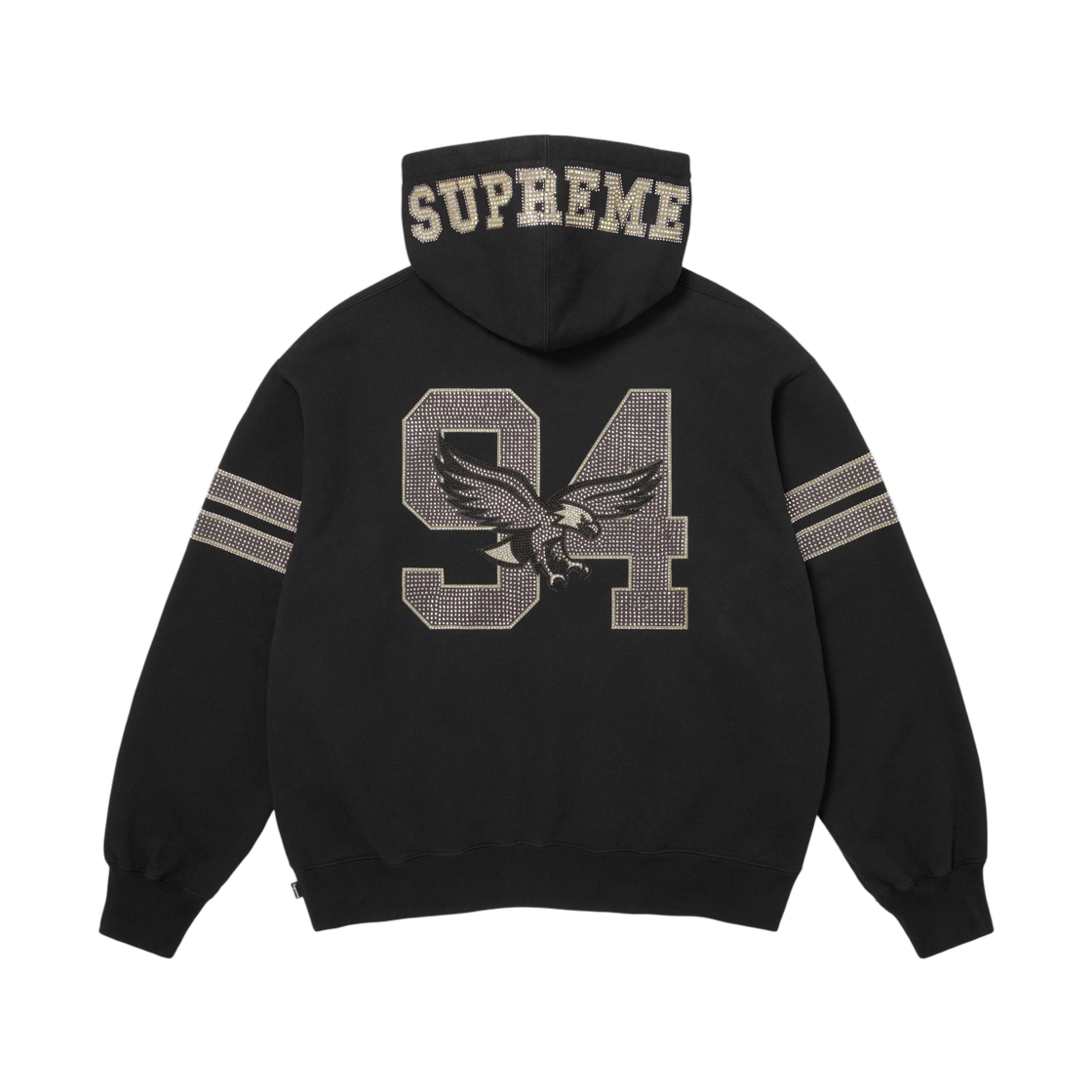 슈프림 라인스톤 이글 후드 스웨트셔츠 블랙 - 26FW(Supreme Rhinestone Eagle Hooded Sweatshirt Black - 26FW) - 3