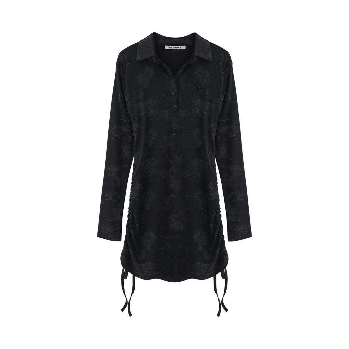 AD63OP01BK Avandress Seren Fog Collar Long Sleeve Onepiece BLACK