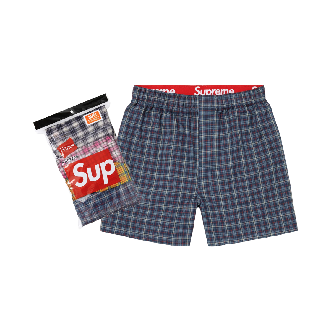 슈프림 헤인즈 플레이드 박서 멀티컬러 (4개입) - 26FW(Supreme Hanes Plaid Boers Multicolor (4 Pack) - 26FW)