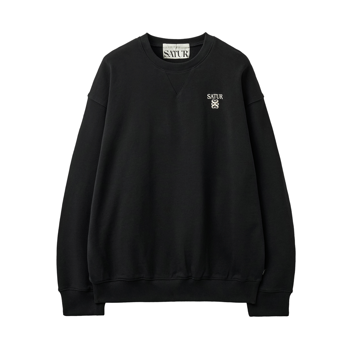 SA263UTM01BLK0 SATUR Loren Small Logo Basic Sweatshirt Black