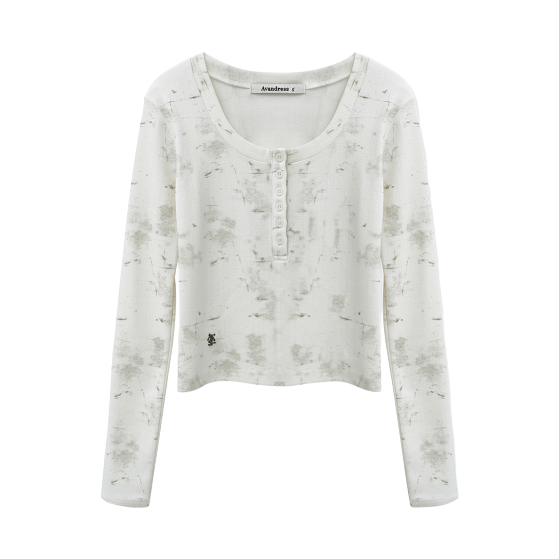 AD63TS03WH Avandress Aila Fog Henley Neck Long Sleeve WHITE