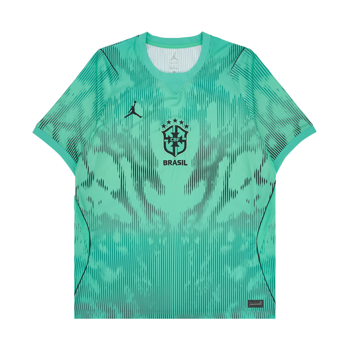 IQ3335-369 Jordan x CBF Brazil 2026 Stadium Goalkeeper Dri-FIT Soccer Short Sleeve Replica Jersey Light Menta Black