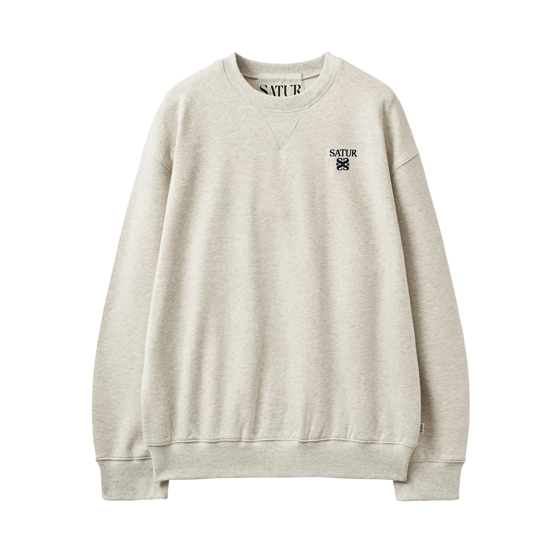 SA263UTM01OML0 SATUR Loren Small Logo Basic Sweatshirt Oatmeal