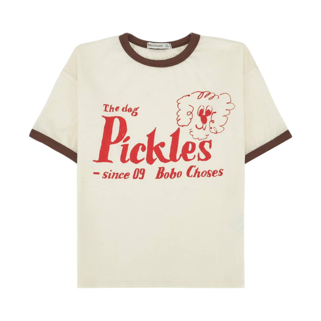 126AC017 (Kids) Bobo Choses Pickles The Dog T‑shirt Off White