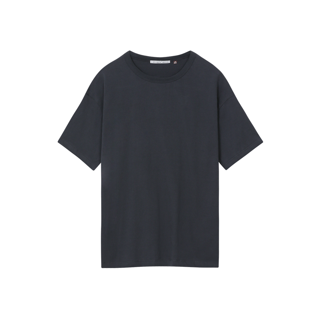 HM6LTS0044AI Polyteru Human Index Basica T-Shirt Blue Charcoal