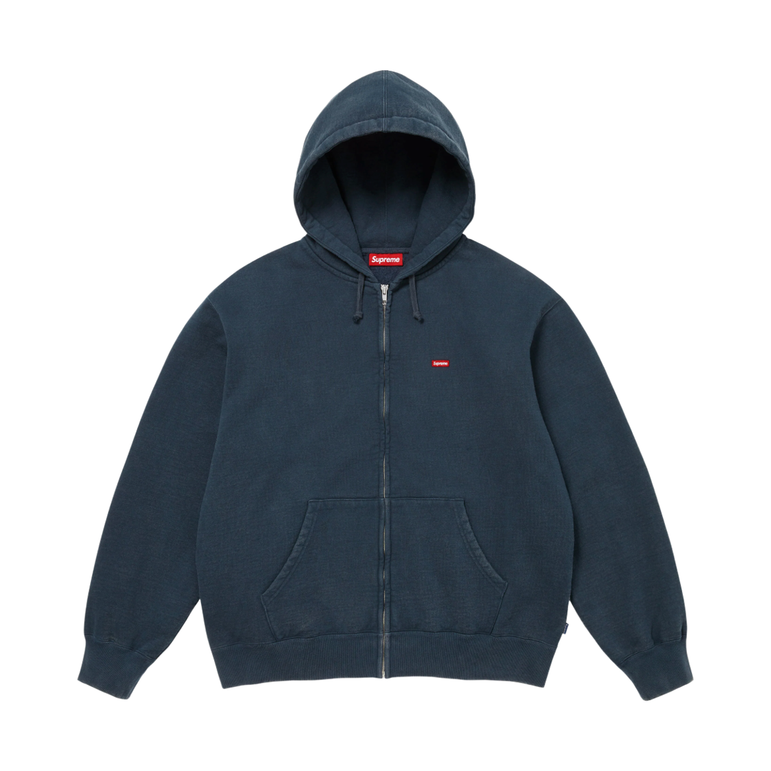 - Supreme Small Box Zip Up Hooded Sweatshirt Navy - 26FW