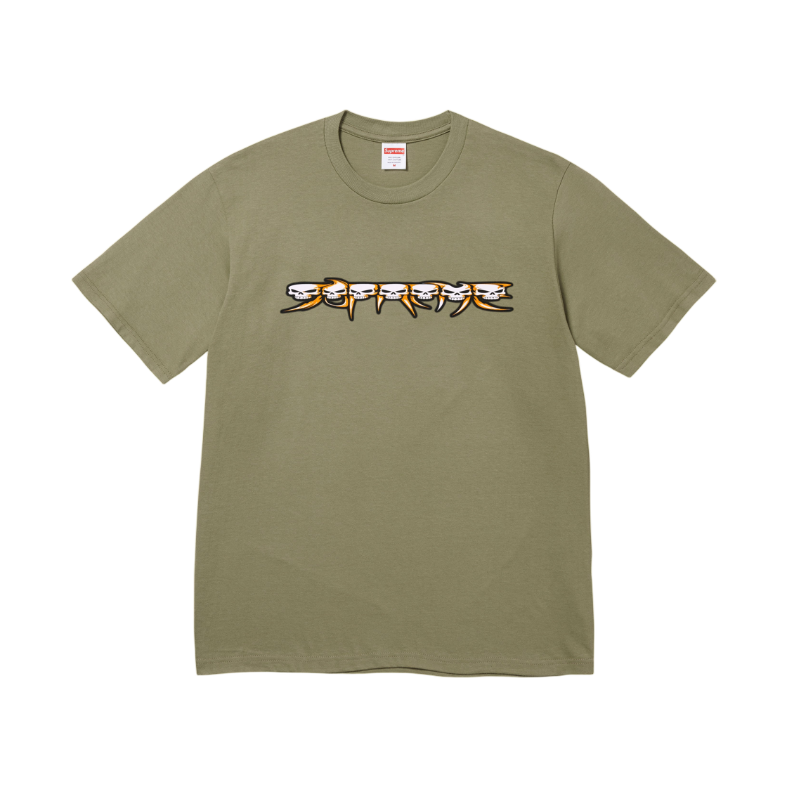- Supreme Skulls Spellout T-Shirt Light Olive - 26FW