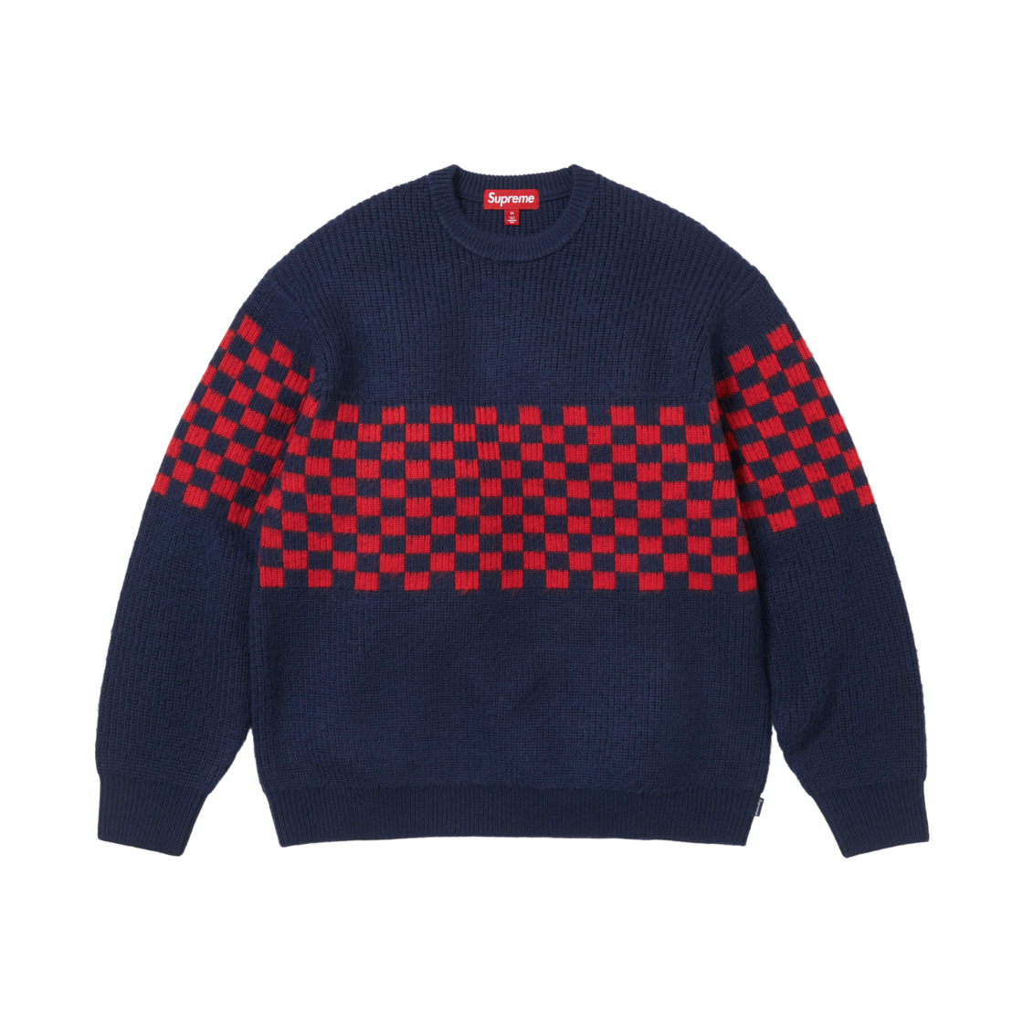 - Supreme Checkerboard Pilled Sweater Navy - 26FW