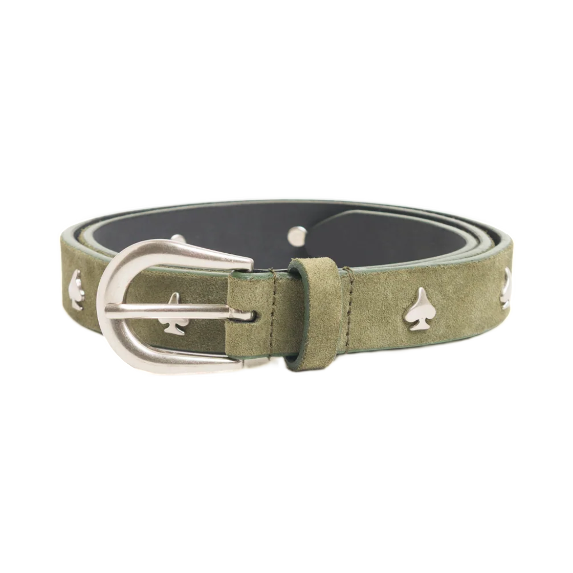 135214 Stussy Spade Emblem Belt Olive Suede