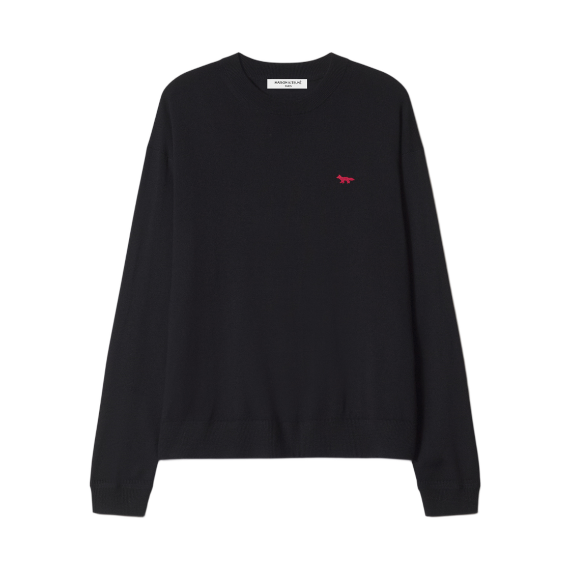 MRMKJ24KT1239-P199 Maison Kitsune Red Profile Fox Comfort Jumper Black