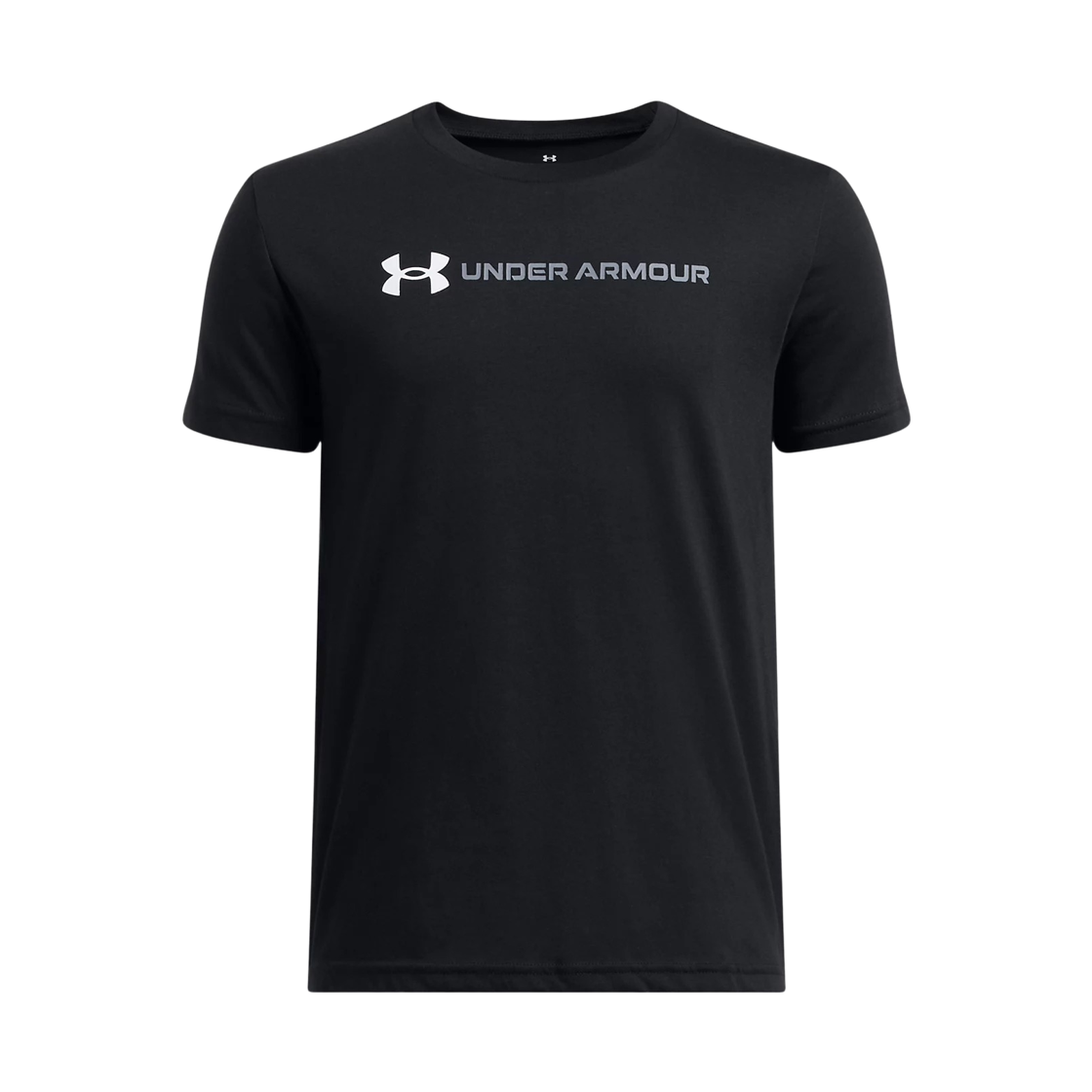 1389963-001 (Kids) Under Armour Logo Wordmark Short Sleeve T-Shirt Black Titan Grey