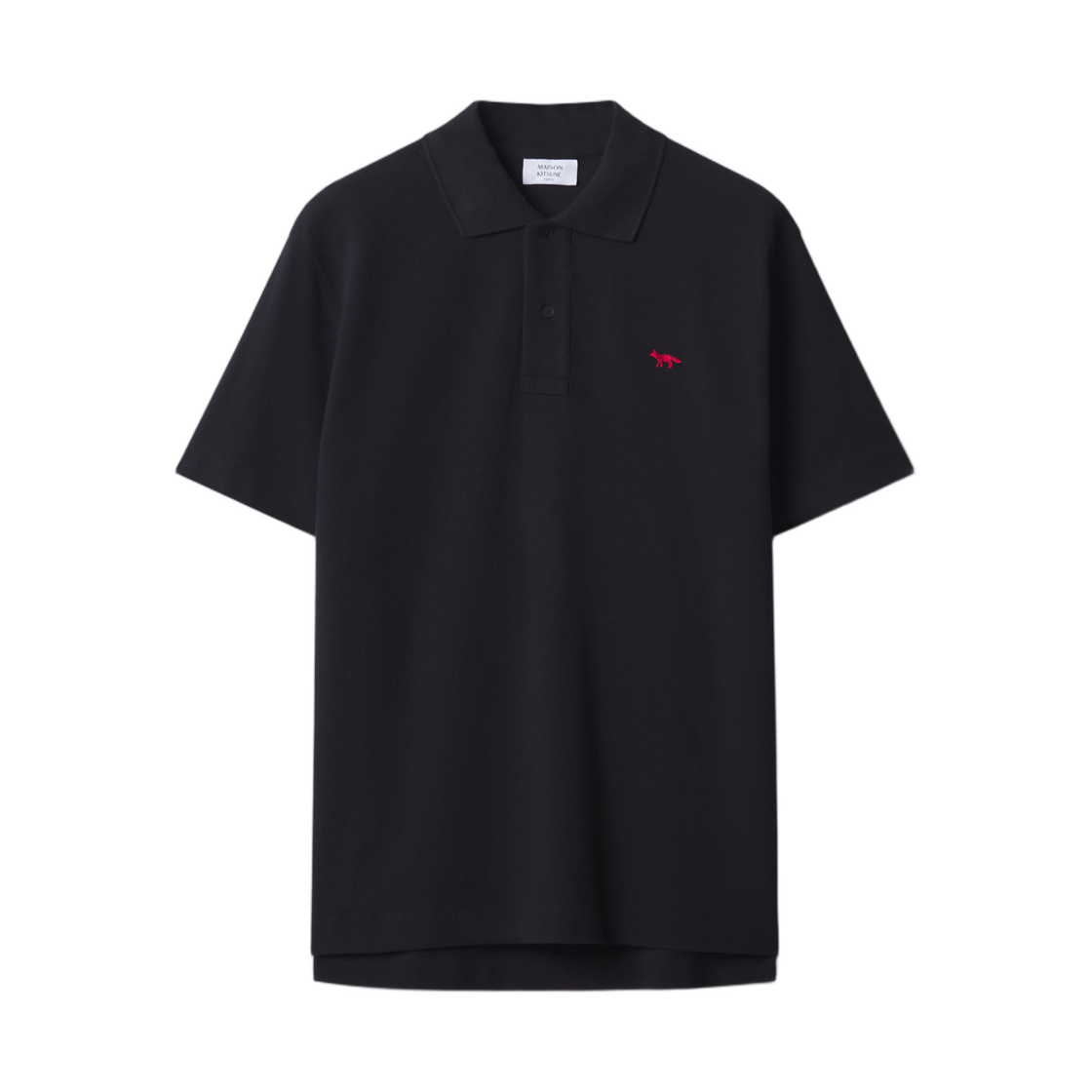MRMJL01KP0001-P199 Maison Kitsune Red Profile Fox Comfort Polo Black