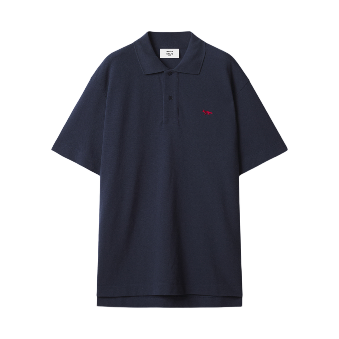 MRMJL01KP0001-0413 Maison Kitsune Red Profile Fox Comfort Polo Classic Navy