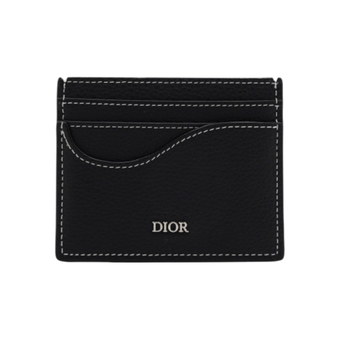 ITLFWUSMCAFA Dior Black Grain Leather Saddle Card Holder