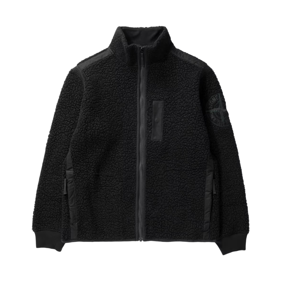 771561441-V0029 Stone Island 61441 Terry Fleece Track Top Black - 22FW