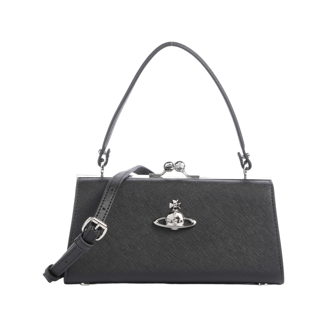 4B01000QW-S0021-N401 Vivienne Westwood Extra Large Doll Frame Purse Tote Bag Black