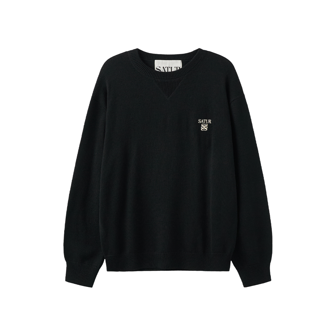SA263UKT13BLK0 SATUR Loren Basic Crewneck Knit Black