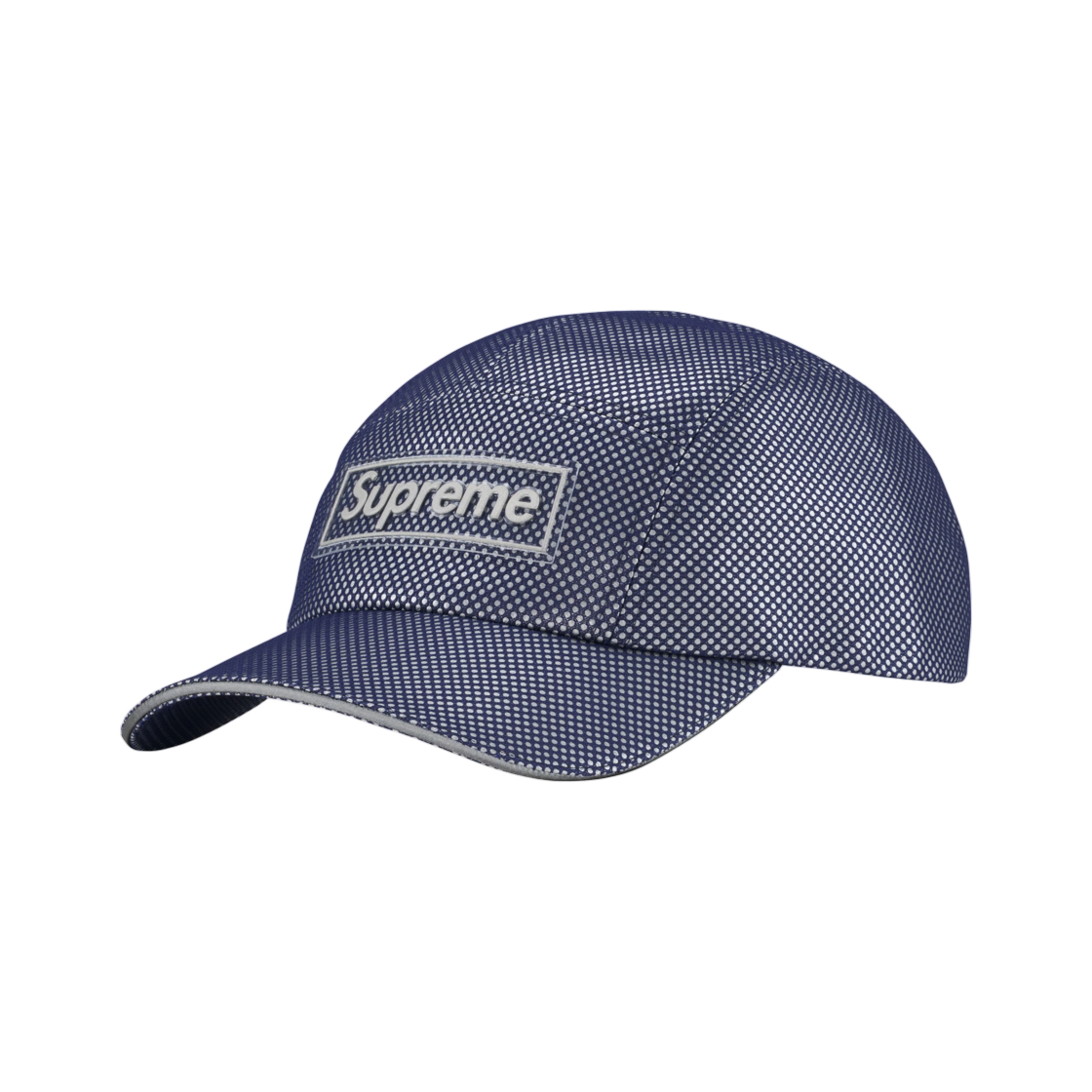 - Supreme Metallic Mesh Camp Cap Navy - 26FW