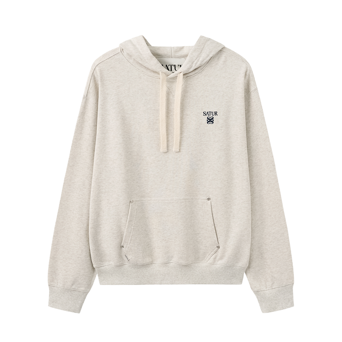 세터 로렌 스몰 로고 리벳 후드 티셔츠 오트밀(SATUR Loren Small Logo Rivet Hoodie Oatmeal) - 1
