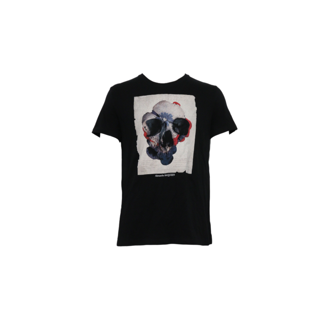알렉산더맥퀸 블랙 코튼 스컬 프린트 반팔 남성 티셔츠(Alexander McQueen Black Cotton Skull Print T-Shirt)