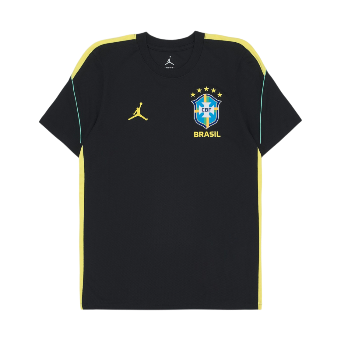 IQ3294-010 Jordan Brazil Strike Dri-Fit Short Sleeve Knit Top Black Yellow Pulse (IQ3294-010) (Non Marking Ver.)