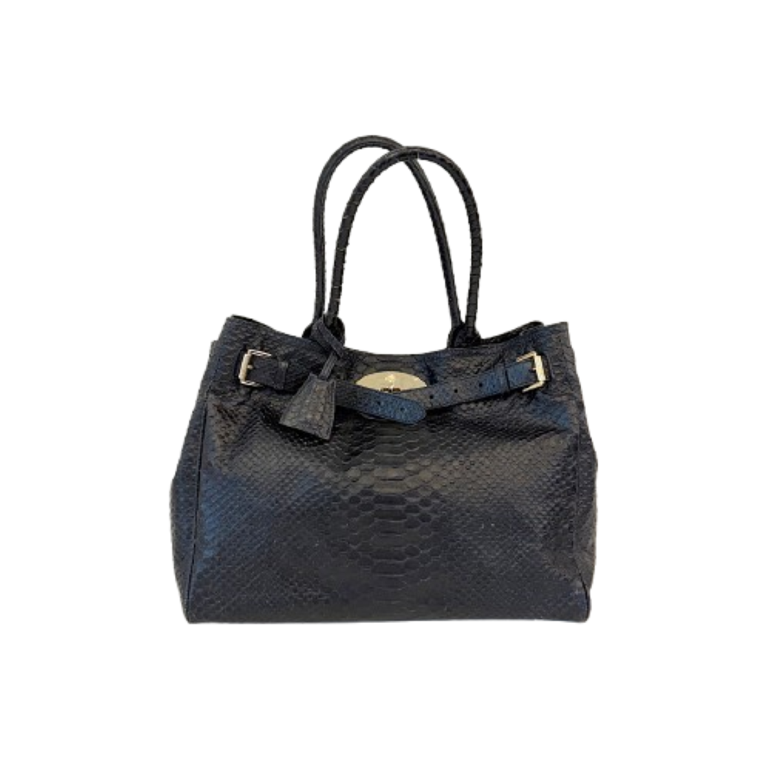 ITGM42KEWDGL Mulberry Bayswater Tote Bag Silky Snake Shine Black