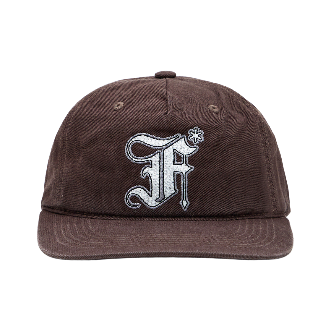 FASCAP24 FASTLE Old F 5Panel Washed Cap Brown