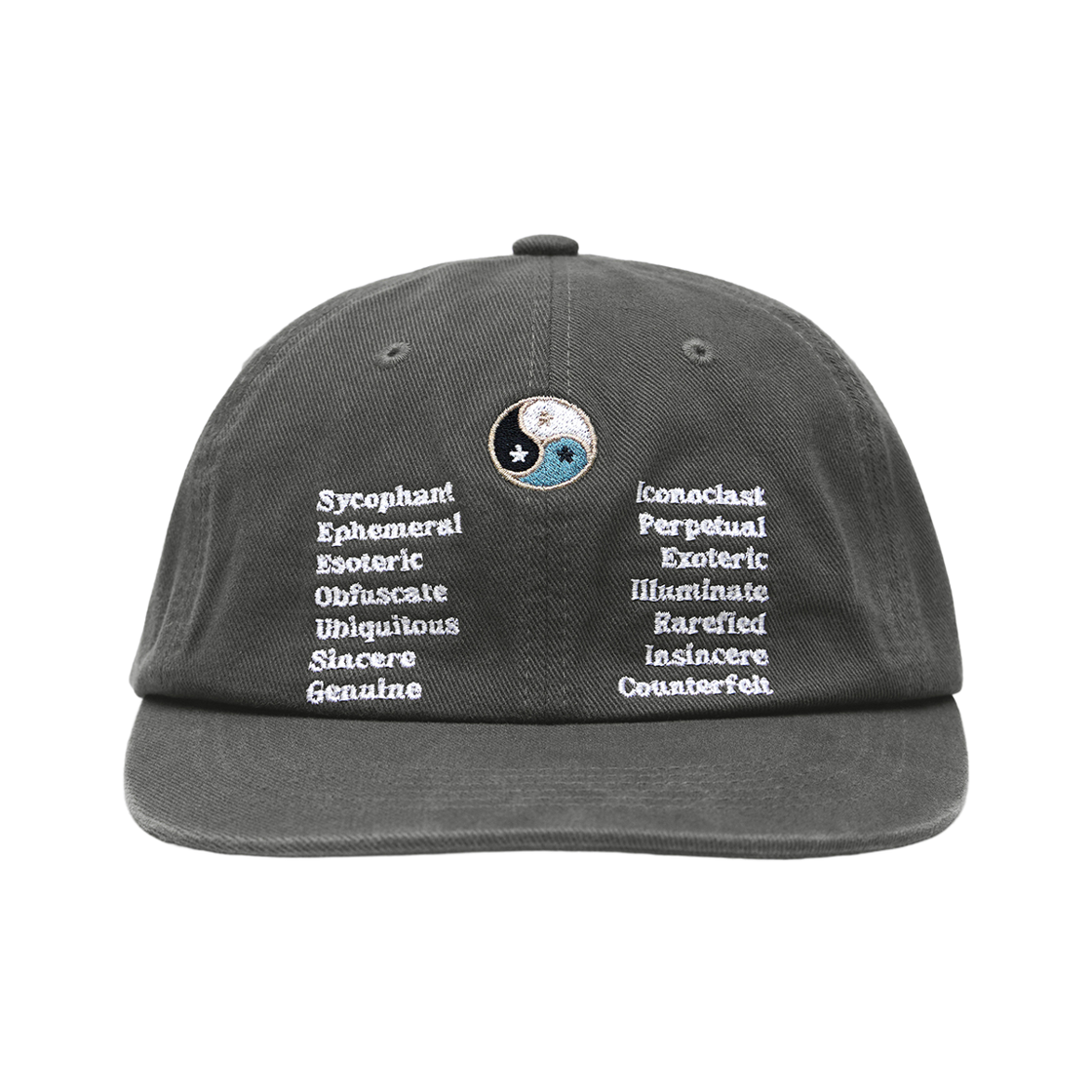 패슬 음양 워시드 캡 차콜(FASTLE Yin Yang Washed Cap Dark Charcoal)