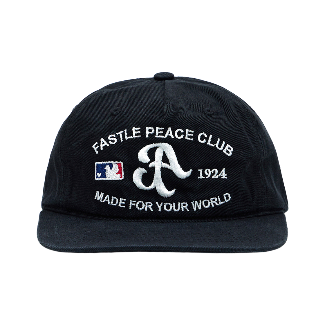 패슬 피스 클럽 5패널 워시드 캡 블랙(FASTLE Peace Club 5Panel Washed Cap Black)