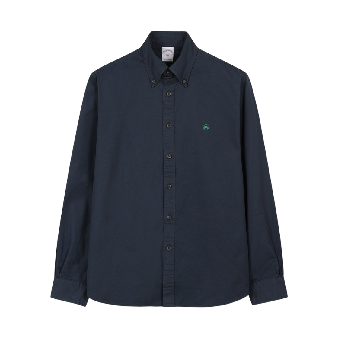 BBTHMMG302-ZNA BrooksBrothers Friday Twill Solid Logo Shirt Navy