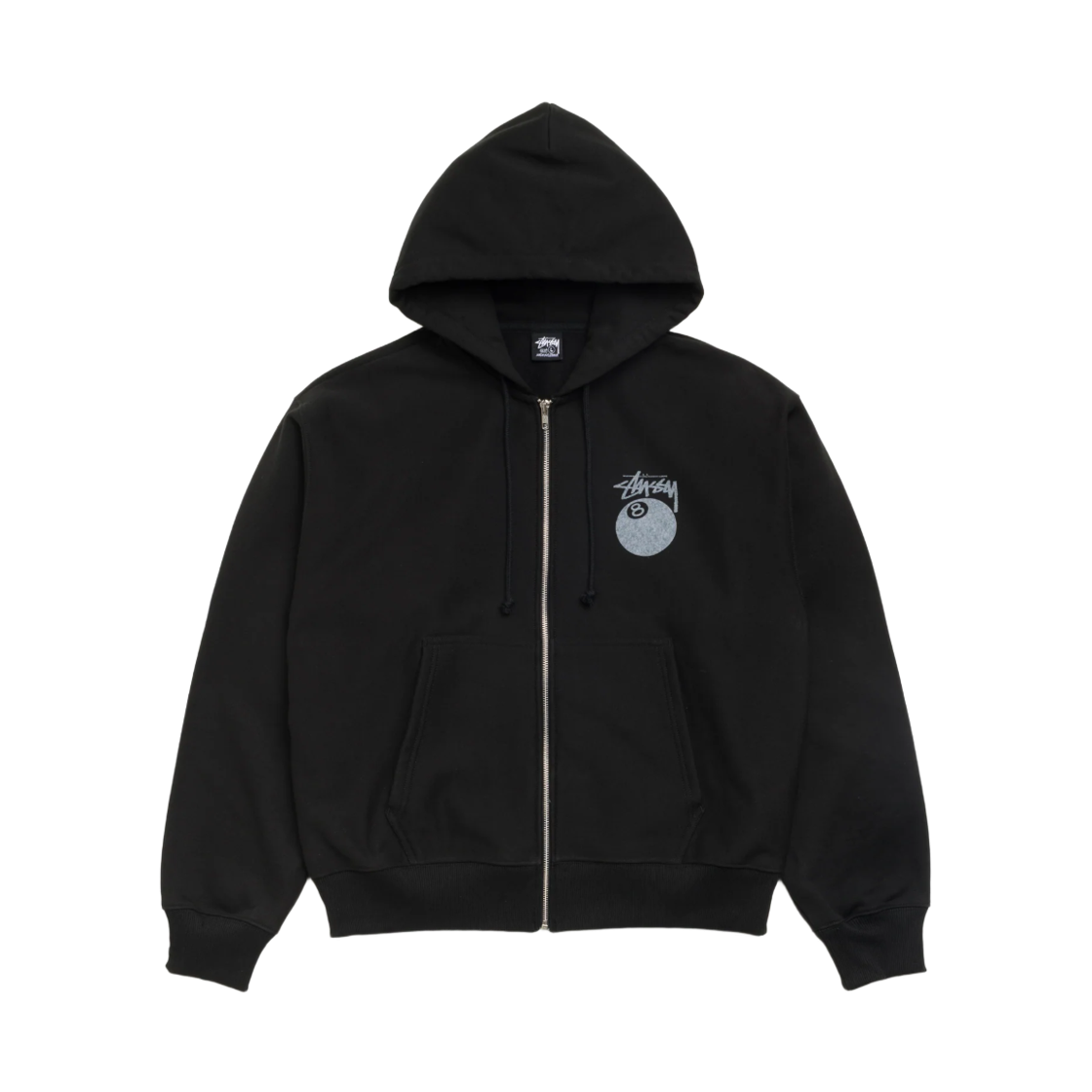 스투시 8볼 집 후드 블랙(Stussy 8 Ball Zip Hoodie Black) - 2