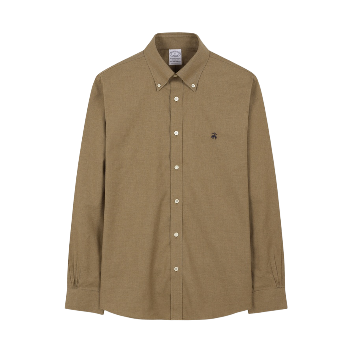 BBTHMMG305-ZBR BrooksBrothers Non-Iron Oxford Solid Shirt Brown