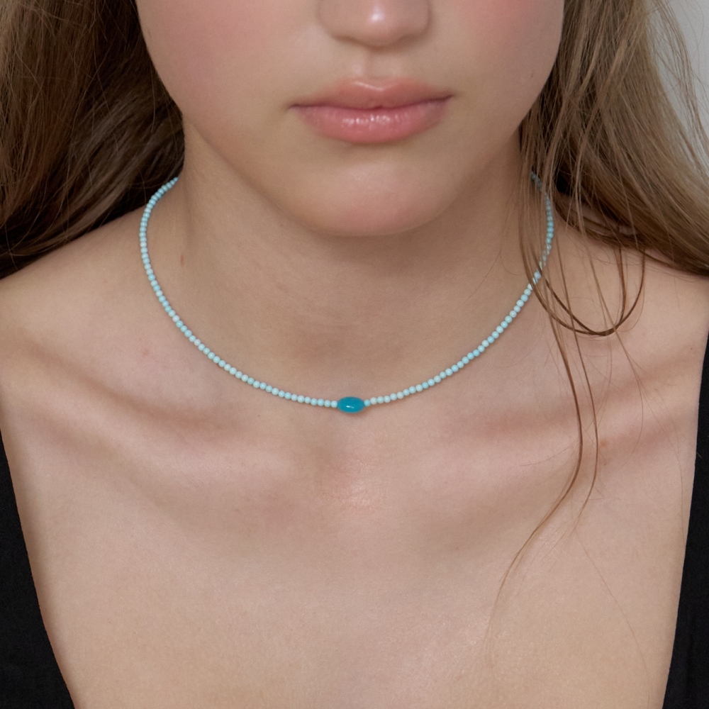 러브미몬스터 베이비 블루 하울라이트 목걸이 베이비블루(lovememonster Baby Blue Howlite Necklace BABY BLUE) - 2