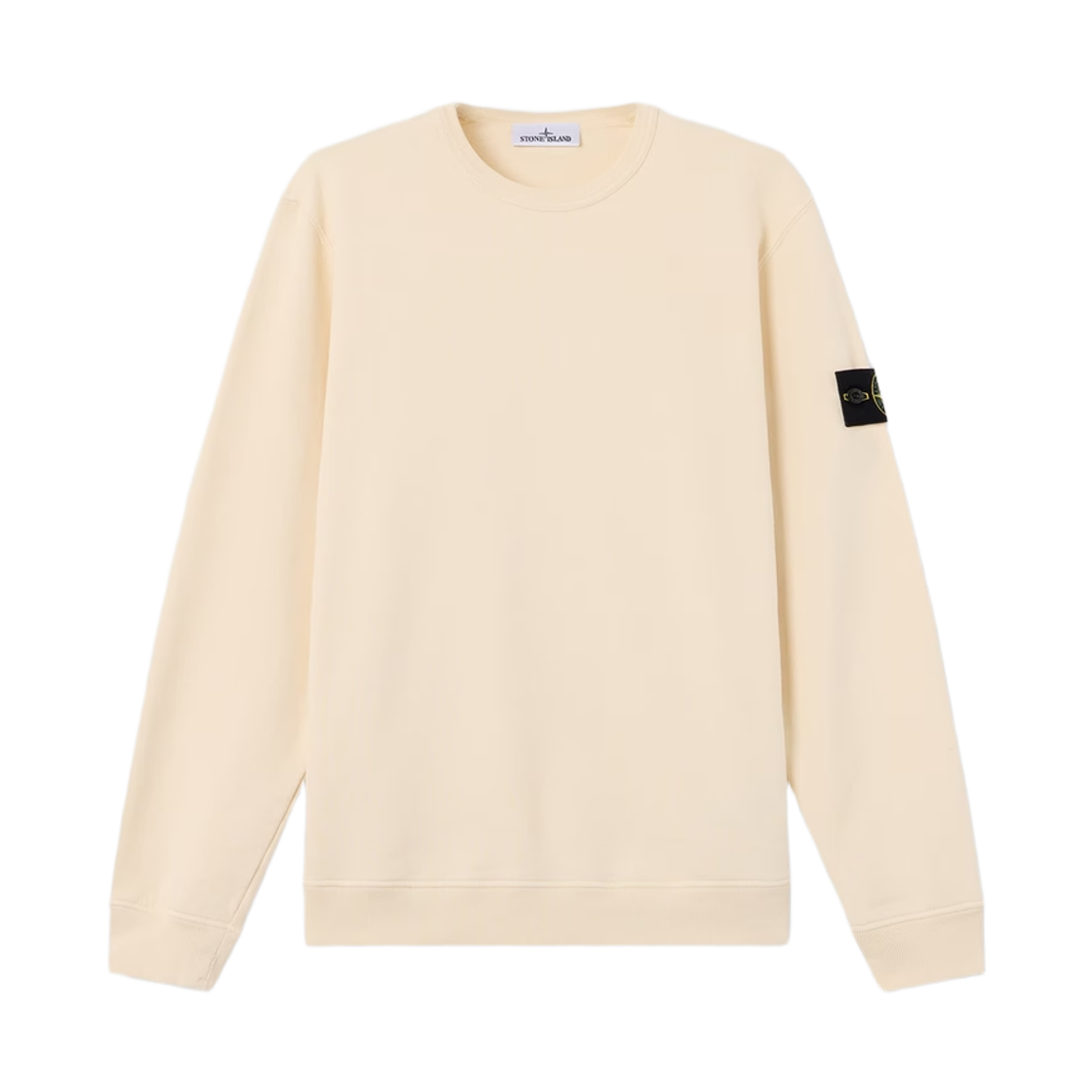 L2S1561000-49S0A20-V0093 Stone Island 6100049 Organic Cotton Fleece Regular Fit Crewneck Sweatshirt with Ribbed Inserts Ivory - 26FW