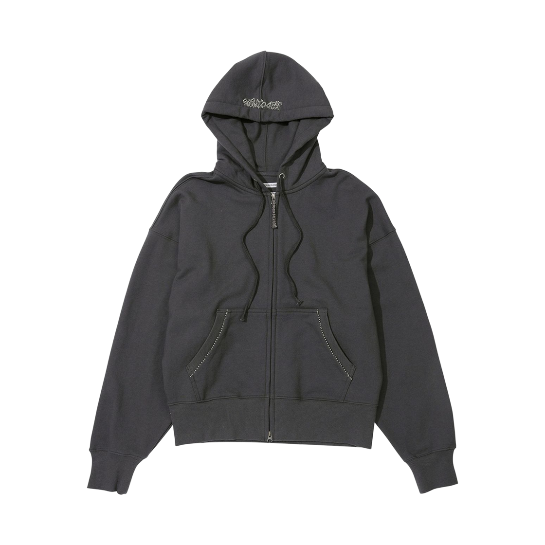 SC24A121FLCH (W) Sculptor Beaded Saint Hoodie Zip-Up Charcoal