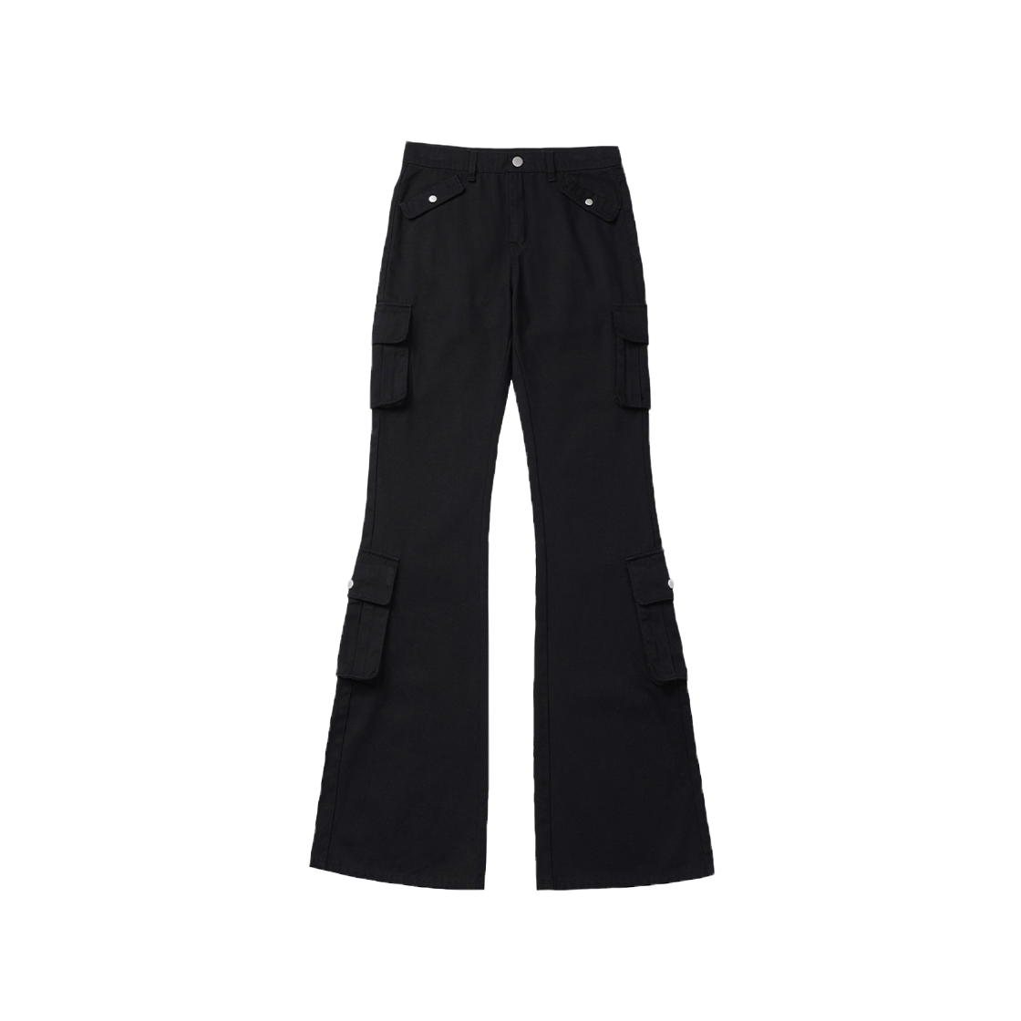 102499 VENHIT Pocket Bootcut Cotton Pants Black