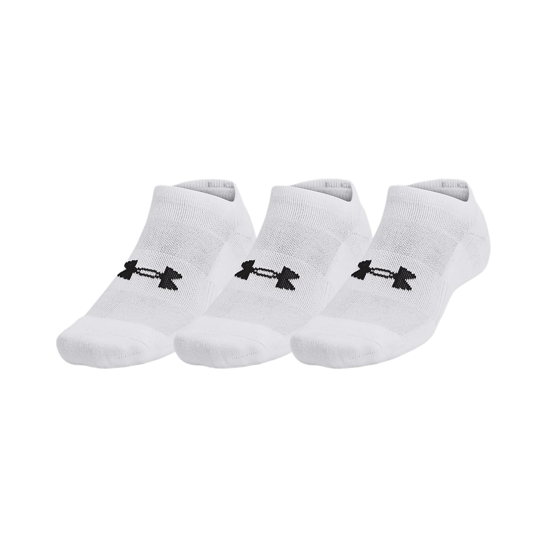 1386313-100 Under Armour Training Cotton No Show Socks White Black (3 Pack )