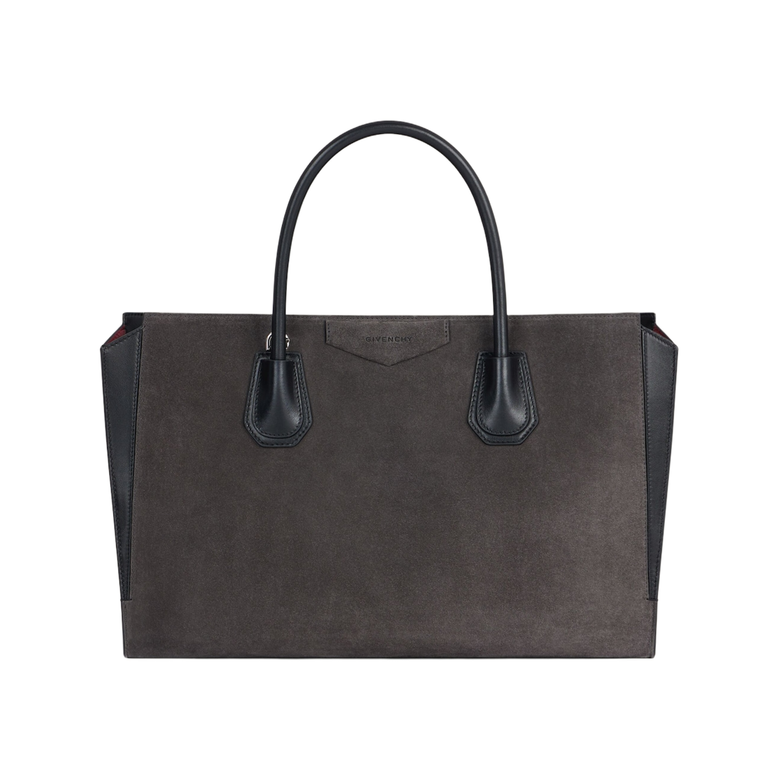 BB518KB2D6-021 Givenchy Medium Antigona Bag in Suede Leather Dark Grey