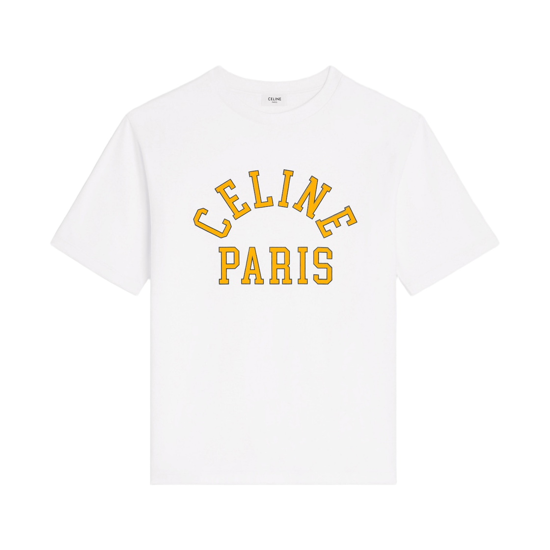 RX0TF1242-GLQ2 (W) Celine Loose T-Shirt in Cotton Jersey Optic White Yellow